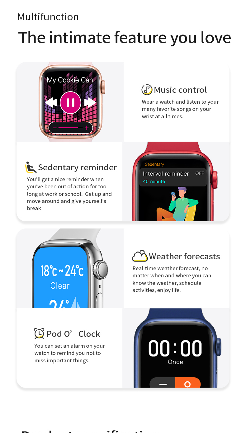 2022 8 Max Smartwatch Voor Man Sport Vrouw Fitness Originele Horloges Voor Ios Android Telefoontje Smartwatch Pk Iwo Serie 7 I8 Pro