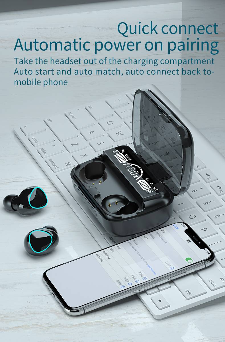 M10 TWS Bluetooth 5.1 Wireless Headphone Earphones 9D Stereo Sports Waterproof Earbuds Headsets audifonos inalambricos